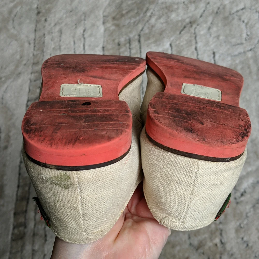 GH Bass & Co beige textile upper oxford shoes size 8.5 - Picture 11 of 15